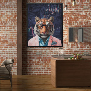 a picture of a tiger in a room