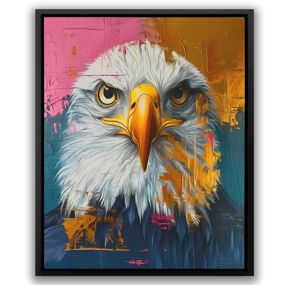 a painting of an eagle on a canvas