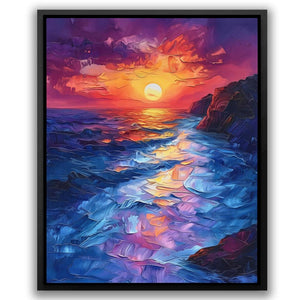 Beachside Shore Dramatic Seascape Illustration - Luxury Wall Art 