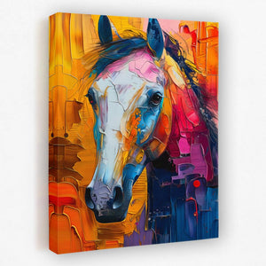 a painting of a horse on a canvas