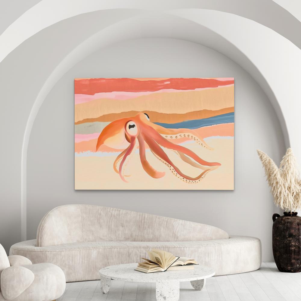 Hand Painted Octopus Signed hot SC Octopus Canvas Painting Large 24x30”