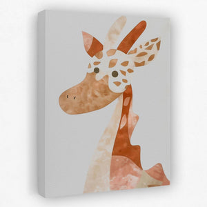 a painting of a giraffe on a white background