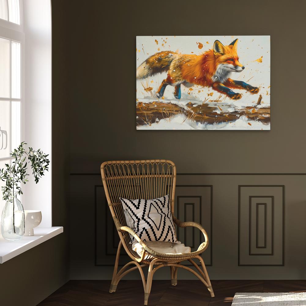 Fox Painting, Original PAINTING, Animal Art, Wall Decor, Wildlife Painting, Baby Fox, Acrylic popular Painting, Farmhouse decor,