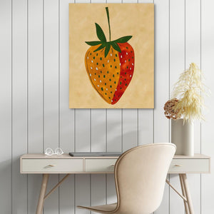 Multicolor Strawberry: Vibrant Fruit Art for Kitchen  - Luxury Wall Art 