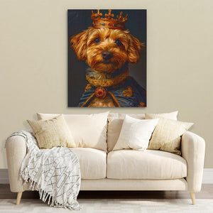 a painting of a dog wearing a crown