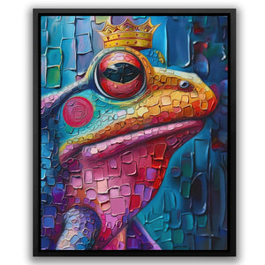 a painting of a frog with a crown on it's head