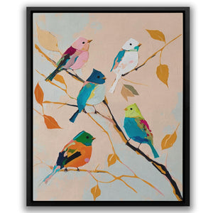 Birds in Wonderland: Colorful Bird Canvas Art - Luxury Wall Art 