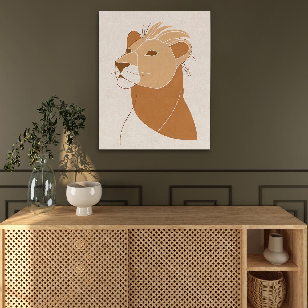 a picture of a lion's head on a canvas