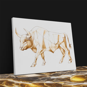 a picture of a bull on a table