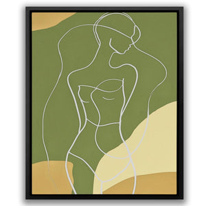 a painting of a nude woman with a green background