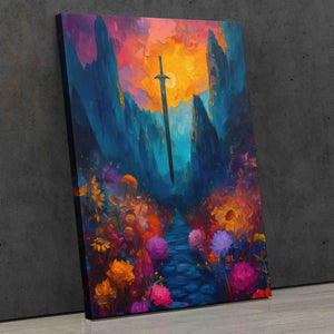 a painting of a painting of a cross on a wall