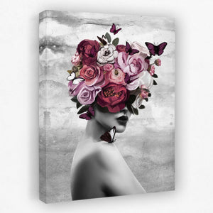 Rose Mind: Butterfly and Rose Abstract Wall Art - Luxury Wall Art 