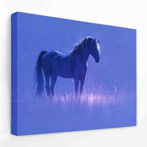 a horse standing in a field of tall grass