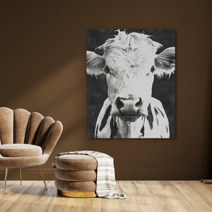 Bovine Portrait Black and White Animal Art - Luxury Wall Art 