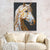 a painting of a horse on a wall above a couch