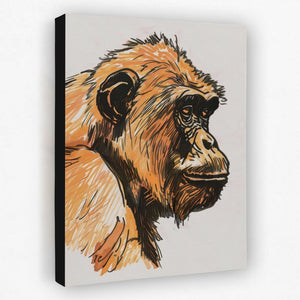 a drawing of a monkey on a white background