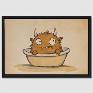 a painting of a monster in a bowl