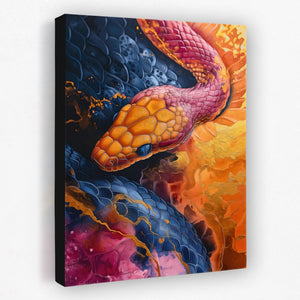 a painting of a snake on a wall