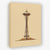 a picture of the space needle on a beige background