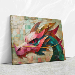 a painting of a dragon on a wall