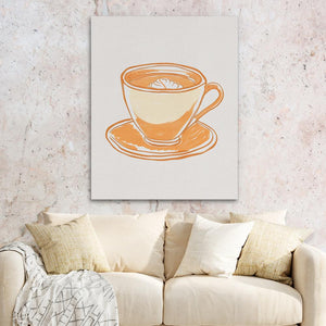 a picture of a cup of coffee on a wall