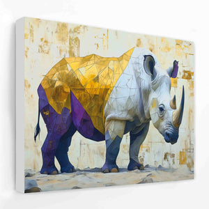 a painting of a rhino painted on a wall