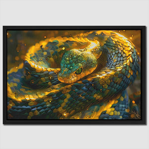 a painting of a snake on a wall