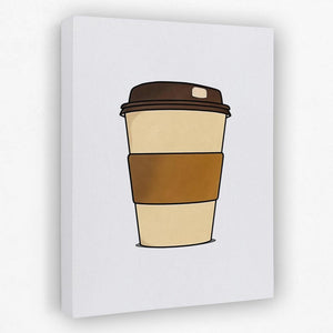 a coffee cup with a brown lid on a white background