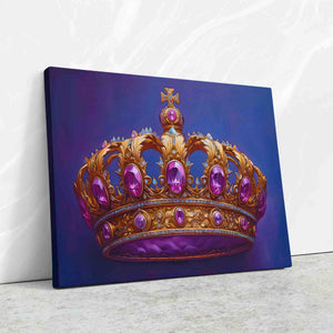 a painting of a crown on a wall