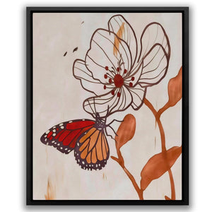 a painting of a butterfly on a flower