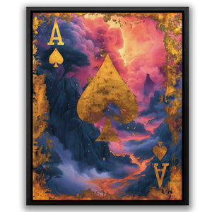a picture of a playing card with a gold ace
