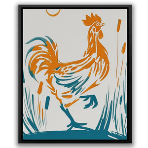 a picture of a rooster on a white background