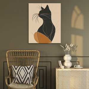 Figurative Feline Elegant Cat Art - Luxury Wall Art 