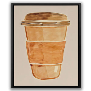 a painting of a coffee cup with a lid