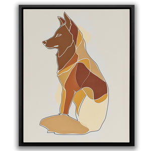 Brown Doggy Doodle Abstract Dog Art - Luxury Wall Art 