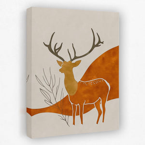 a painting of a deer with antlers on it