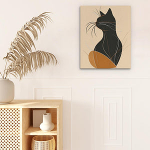 Figurative Feline Elegant Cat Art - Luxury Wall Art 