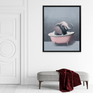 a picture of an elephant in a bath tub