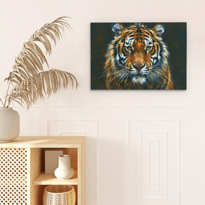 a painting of a tiger on a wall