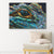 a painting of a blue dragon's eye on a white wall