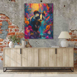 a painting of a bear on a brick wall