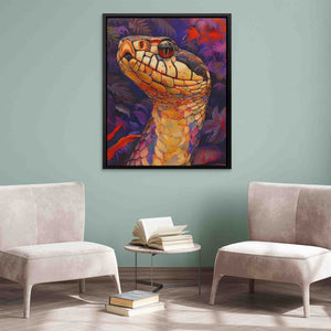a painting of a snake in a living room