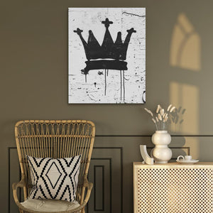 Black Crown: Bold Graffiti-Inspired Art for Urban Spaces - Luxury Wall Art 