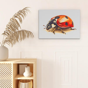 a painting of a lady bug on a wall