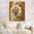 a painting of a lion on a wall above a couch