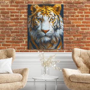 a painting of a tiger on a brick wall