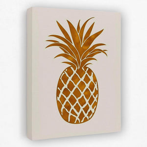 Juicy Pineapple Beige Art Print - Luxury Wall Art 