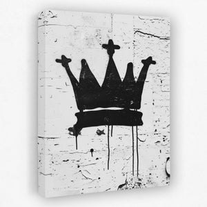 Black Crown: Bold Graffiti-Inspired Art for Urban Spaces - Luxury Wall Art 