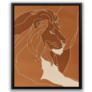 a picture of a lion on a brown background