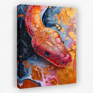 a painting of a snake on a canvas